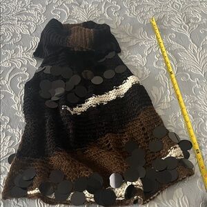 Zara Brown and Black Knit Sweater vest